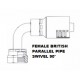 Female British Parallel Pipe Swivel 90°